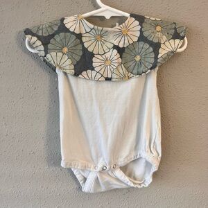 Kate Quinn bamboo and cotton one piece in baby blue with flowers.